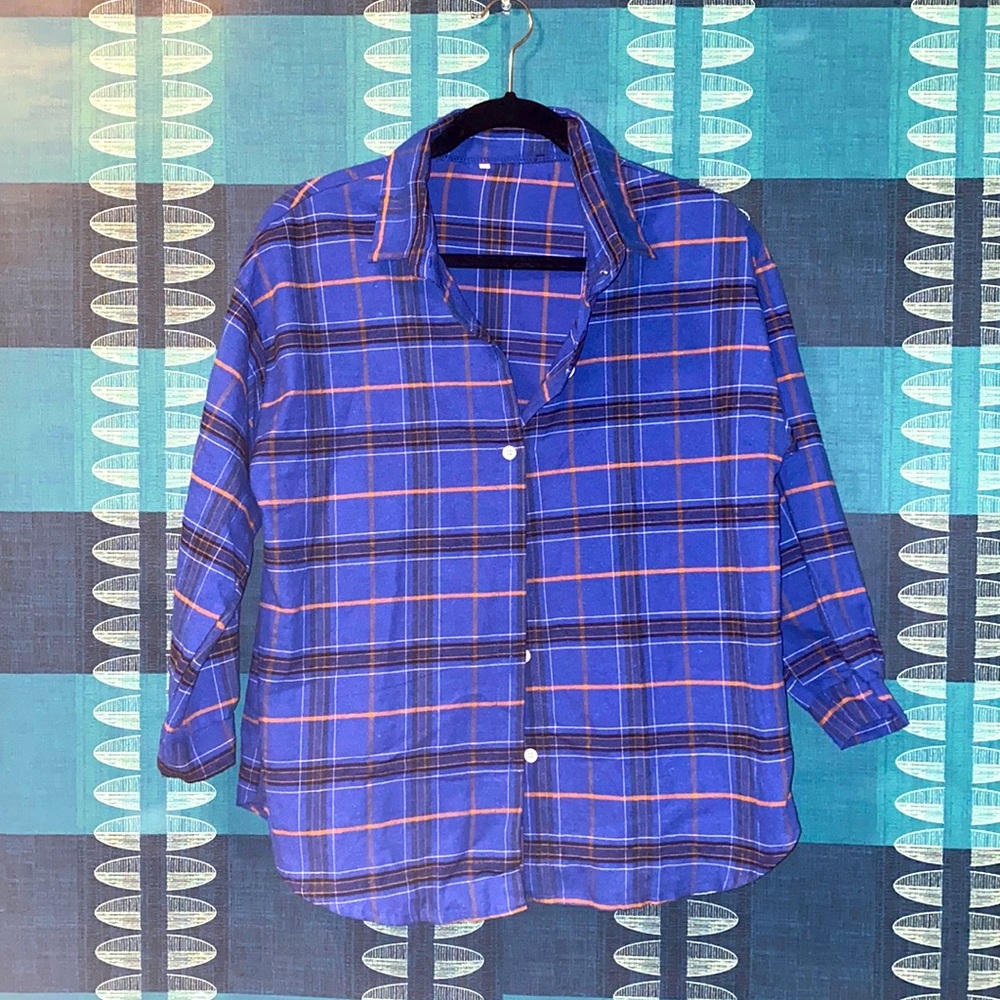 Clad & Cloth Tahoe Flannel Top in Denim Blue
